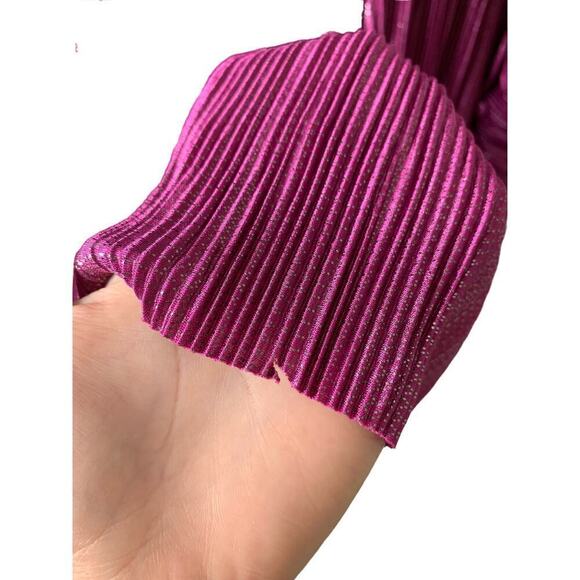 Sabina Musayev Shaya Metallic Pleated Mini Dress in Purple - Picture 7 of 9